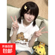 五分袖女2025夏季新款寬松百搭休閑學(xué)生半袖上衣潮流小熊t恤衫QP 五分袖圓T中間小熊五分袖圓T白色 M