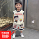 哪吒男童夏季短袖套裝2025年夏裝新款兒童洋氣運動帥氣兩件套衣服 1112白色 110