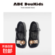 ABC Doukids女童瑪麗珍公主鞋紅色小皮鞋寶寶小女孩兒童平底單鞋 黑色 24碼 內長(cháng)15.5cm