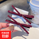 高黑色蝴蝶結發(fā)夾皮質(zhì)側邊夾簡(jiǎn)約ins劉海夾發(fā)卡邊夾 2個(gè)安可拉紅
