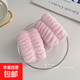 洗臉發(fā)帶手腕帶神器吸水防濕發(fā)箍女毛絨手圈防濕袖護 粉色一對裝