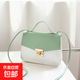 小包包時(shí)尚撞色女士包包甜美小方包抽繩斜跨單肩包個(gè)性手提包 綠色