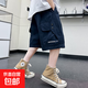 男童工裝短褲夏季薄款中大兒童夏款褲子五分中褲痞帥炸街2025新款 BBE-K99【藏青色】 160