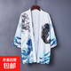 國風(fēng)繪薄款男女情侶仙鶴道袍七分袖防曬披風(fēng)和服夏季中國風(fēng)漢新款 白色 2XL