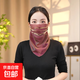防曬面罩女夏季薄款護頸遮臉面紗掛耳圍脖套騎行透氣口罩 幻彩絲巾皮粉色 一個(gè)裝