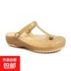 【crocs制造商】大牌同廠奢華女士珠光瑪麗珍涼拖鞋防滑洞洞鞋 流光金 38