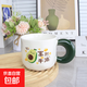 陶瓷水杯大容量年貨禮品陶瓷杯咖啡杯子家用情侶杯大肚馬克杯 富到牛油 1個(gè) 400ml 單杯+不銹鋼勺+杯蓋