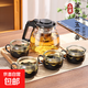 【京東物流】茶壺套裝大容量玻璃茶杯帶濾網(wǎng)耐高溫茶具 1000ml壺+4只蓮花杯