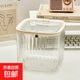多功能按壓式桌面透明收納盒防塵儲物箱迷你廢紙簍辦公室垃圾桶 透明白大號