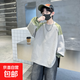 童裝男童春秋款長(cháng)袖t恤衫2025新款兒童秋季衛衣中大童打底衫潮酷T NN-A1097【灰色】春秋款 150cm