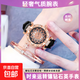 手表女輕奢氣質(zhì)時(shí)來(lái)運轉鑲鉆甜美超薄表帶女朋友閨蜜禮物時(shí)尚腕表 黑帶黑面【升級優(yōu)質(zhì)機芯】