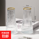 特大號玻璃花瓶桌面插花水養(yǎng)鮮花富貴竹高花瓶ins風(fēng)客廳裝飾擺件 【21高描金組合】錐桶水波+豎條