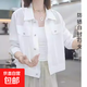 2025白色長袖襯衫女設(shè)計感小眾法式高級感防曬服短款外套薄款開衫 3207圖片色 M