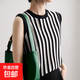 香奈兒同款2025夏新款簡約復(fù)古黑白條紋百搭圓領(lǐng)背心/XFT2020-X 黑白條紋 L （105-125斤）