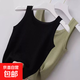 傾慕汐羽兩件裝80-200斤吊帶螺紋碼背心女大修身外穿內搭無(wú)袖小個(gè)子 【兩件裝】黑色+綠色 【141-160斤】 3XL