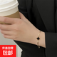 精致四葉草手鏈女夏女生高級感ins小眾設計感輕奢手鐲2024年新款 玫瑰紅色A0023