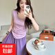 背心兩件套睡衣女夏季2025新款帶胸墊一體莫代爾夏天家居服套裝 SZ839紫色 L