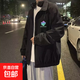 2024春秋痞帥外套男ins高街潮牌港風(fēng)日系原宿風(fēng)韓版潮流 黑色 M