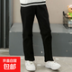 兒童純棉校服直筒長(cháng)褲中大童卡其色西褲小學(xué)生校褲春秋款休閑褲子 039黑色 160 身高160CM  85斤左右