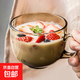 【采銷(xiāo)推薦】超大容量玻璃防爆杯燕麥杯耐熱茶色水杯牛奶杯家用 茶色款單杯440ml1只 【單支裝】
