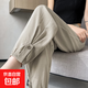 棉麻運動褲子女2025新款冰絲褲女夏季薄款加大碼褲哈倫休閑燈籠褲 卡其色 L 【建議115-130斤】