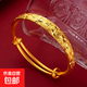 越南沙金手鐲女士車(chē)花雕刻復(fù)古時(shí)尚推拉實(shí)心手鐲不掉色 金色推拉滿(mǎn)天星手鐲1個(gè)