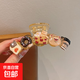 卡通可愛餅干抓夾女2025新款高級(jí)感發(fā)夾后腦勺盤發(fā)頭飾鯊魚夾發(fā)抓 TS047-01 卡通甜甜圈（透明）