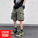 美式工裝短褲男夏季薄款潮牌外穿休閑中褲寬松運(yùn)動(dòng)五分褲子男款潮 潤(rùn)軒-A46綠色 升級(jí)版高質(zhì)量款 2XL （建議135-150斤以內(nèi)）