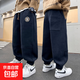 男童春季運動(dòng)褲子春秋款2025新款男孩中大兒童春裝休閑痞帥時(shí)髦潮 DS-K63【藏青色】春秋款 130cm