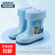 新款卡通兒童雨鞋大小童戶(hù)外防水雨靴軟底防滑膠鞋幼兒園寶寶水鞋 藍色恐龍加棉套【拍大一碼】 32 210mm【32-33碼】