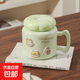 可愛(ài)陶瓷杯帶蓋家用大容量馬克杯高顏值創(chuàng  )意水壺杯辦公喝水杯茶杯 【清新綠】花蓋陶瓷杯 1個(gè) 500ml