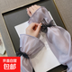 2025新款蝴蝶結夏季手袖防紫外手套寬仙女風(fēng)冰袖冰絲防曬袖套女 紫色-蝴蝶結 均碼 1雙