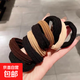 加粗發(fā)圈咖色頭繩奶扎馬尾皮筋女簡(jiǎn)約氣質(zhì)高彈力耐用高級感 直紋發(fā)圈20個(gè)
