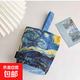 2025新款梵高繪畫(huà)水桶包隨身小手提包媽咪包外出手拎包上班便當包 星空