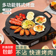 戶外烤盤麥飯石韓式烤肉燒烤盤家用不粘卡式爐電磁爐專用便攜鐵板 28cm【烤盤無防燙木柄】