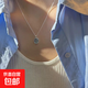 黑瑪瑙項鏈輕奢小眾蛇骨鏈純銀鎖骨鏈女高級感頸鏈2025新款爆款 藍色