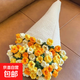 玫瑰花束毯子手工編織diy材料包毛線團(tuán)鉤織花朵毛毯花勾針鈴蘭花 三色藍(lán)鈴花材料包9團(tuán)線送工具