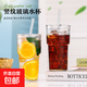 【京東物流】玻璃杯帶蓋耐熱茶杯高顏值豎條紋水杯帶吸管茶杯家用 大竹節(jié)杯【單只】600ml
