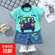 【兒童短袖套裝】純棉男童T恤寶寶夏季童裝中小女短褲嬰兒衣服 F16-紅汽車(chē) 90 cm