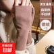 手套女士冬季自發(fā)熱雙面德絨半指薄款加絨露指保暖手套男打字 露指手套*1雙（茶色）