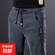 干活穿的褲子男耐磨寬松彈力春秋工地防撕裂牛仔工作服勞保工作褲 K3灰色【高質量】 XL 【120-135斤】