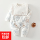 【秋冬加棉爬爬服】新生兒衣服嬰兒連體衣秋冬加厚夾棉初生寶寶 夢幻莊園60克夾棉蝴蝶衣 59cm