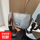 今年流行波士頓包包復古2025新款寬帶軟皮質(zhì)感斜挎包女百搭枕頭包 藍色