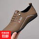 休閑男鞋軟底男士高檔真皮鞋透氣新款潮流休閑皮鞋百搭軟底軟面 W109 深咖色 42