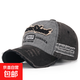破洞飛邊水洗做舊棒球帽刺繡1969五片遮陽(yáng)鴨舌帽子現貨 灰前臉黑身 可調節