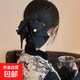緞面蝴蝶結(jié)抓夾女2025新款高級(jí)感氣質(zhì)低馬尾夾后腦勺夾子頭飾發(fā)夾 黑色復(fù)古緞面蝴蝶結(jié)抓夾