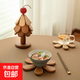 高級(jí)感蘋(píng)果樹(shù)隔熱墊餐桌擺件創(chuàng)意一棵樹(shù)實(shí)木防燙鍋墊折魯杯墊碗墊 蘋(píng)果款-3片葉隔熱墊