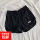 潮流高街運動(dòng)短褲男女夏季純色褲子潮牌直筒寬松學(xué)生休閑短褲 黑色 3XL