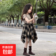 2025炸街女童裙子套裝夏季小女孩夏裝洋氣時髦不規(guī)則格子裙兩件套 QY-1195【卡其色套裝】 130