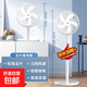 伯尼熊電風(fēng)扇家用落地扇輕音大風(fēng)力平面扇電扇大型臺式電扇宿舍臥室辦公室搖頭扇 白色升級款【五葉】2.2米延長線